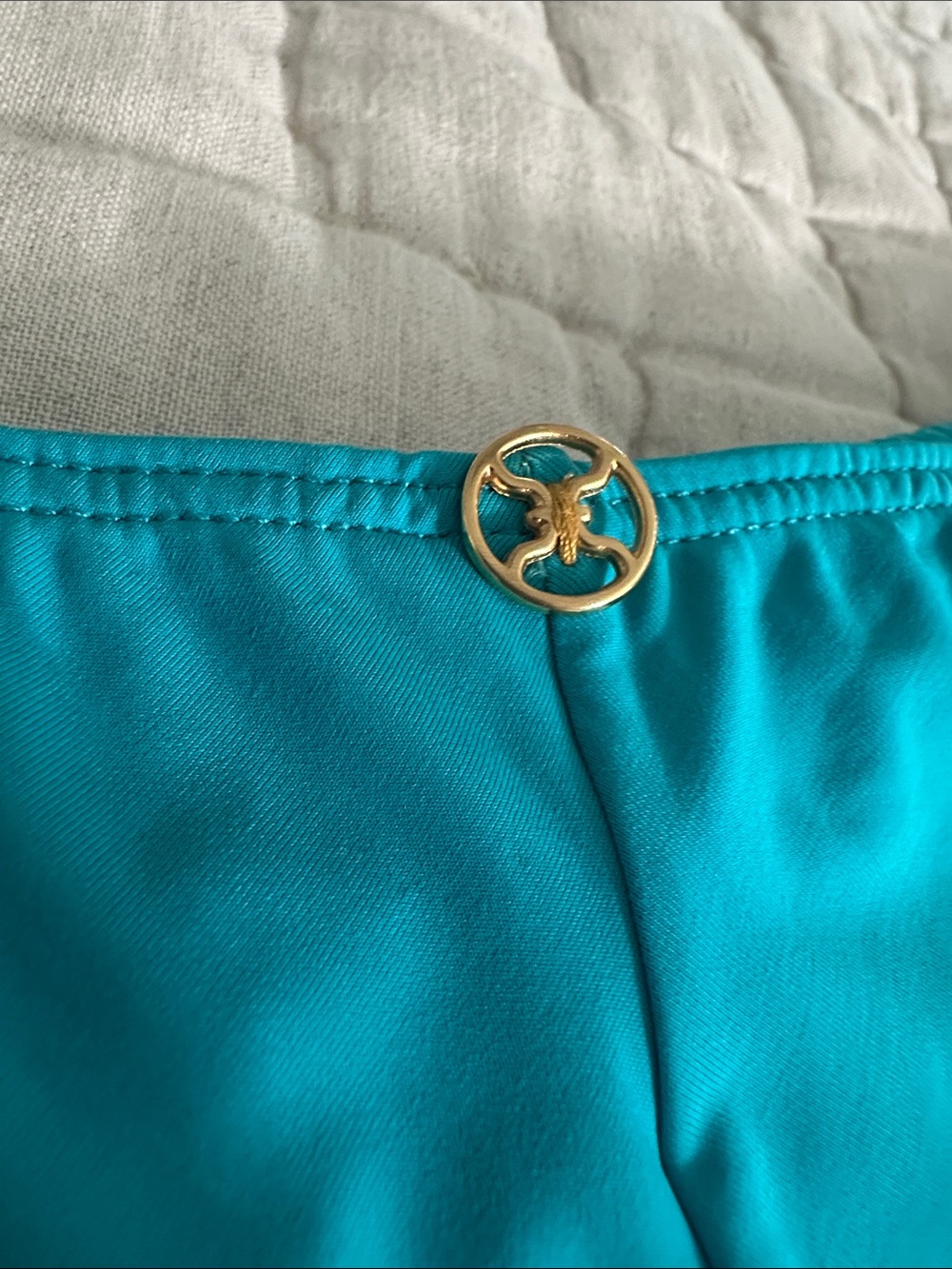 Vix Teal Bikini Bottom with Gold-Tone Rope Accents - Picture 6 of 6